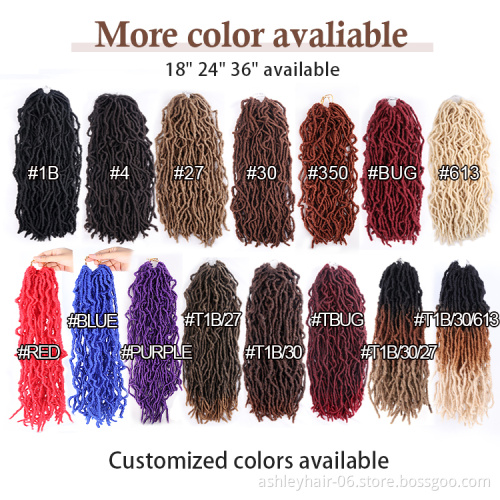 Julianna Coloured Large Mixed Colour Handmade Faux Locs Grey Wholesale 18Inch 24 Inch 36 Inches Crochet Hair Locs Soft Locs